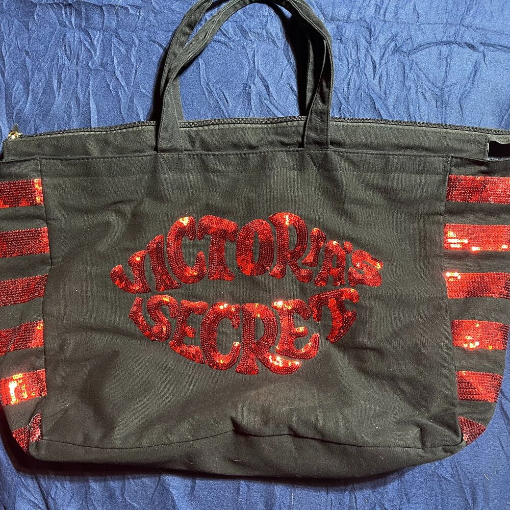 Victorias Secret Tote Bag Kiss Bling Sequin
